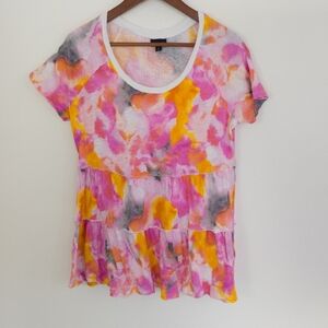 Torrid Top Babydoll Scoop Neck Tiered Top Size 0